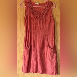 Blu Orchid Rose-Colored Linen Sleeveless. Size M.